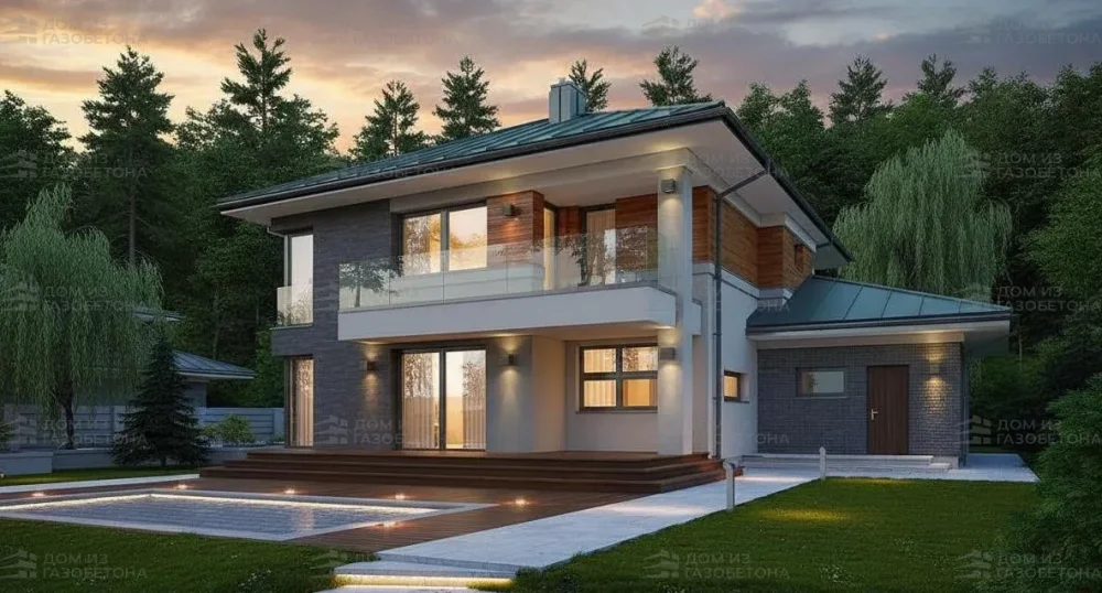 Проект Двухэтажный дом 12 на 16, 194 м2