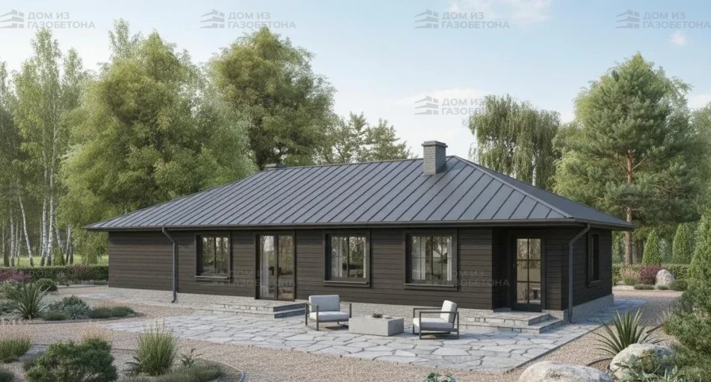 Проект Одноэтажный дом 19 на 12, 139 м2